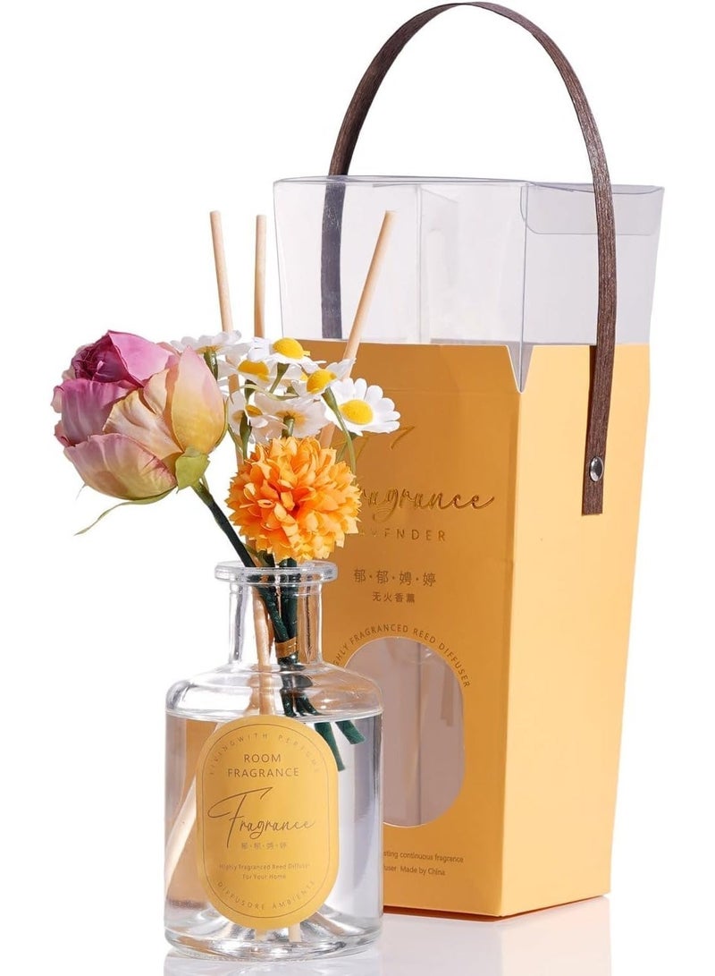 SODANEED Reed Diffuser Set, 200ml Aromatherapy Diffuser with Pretty Dry Flowers Decor, Reed Diffusers Oil, Home & Office Decor Room Car Fragrance, Scented Oil Diffusers Gift Set - Image 1